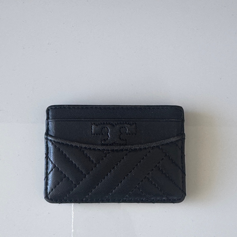 Tory Burch Black Quilted Card Holder